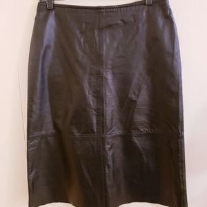 Old Navy Collection Women Skirt Size 8 Leather Pencil Lined 4 Panel Stitching